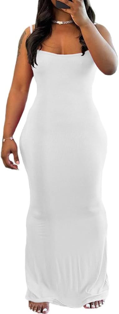Women's Summer Bodycon Maxi Dress | Sleeveless Slip Dress