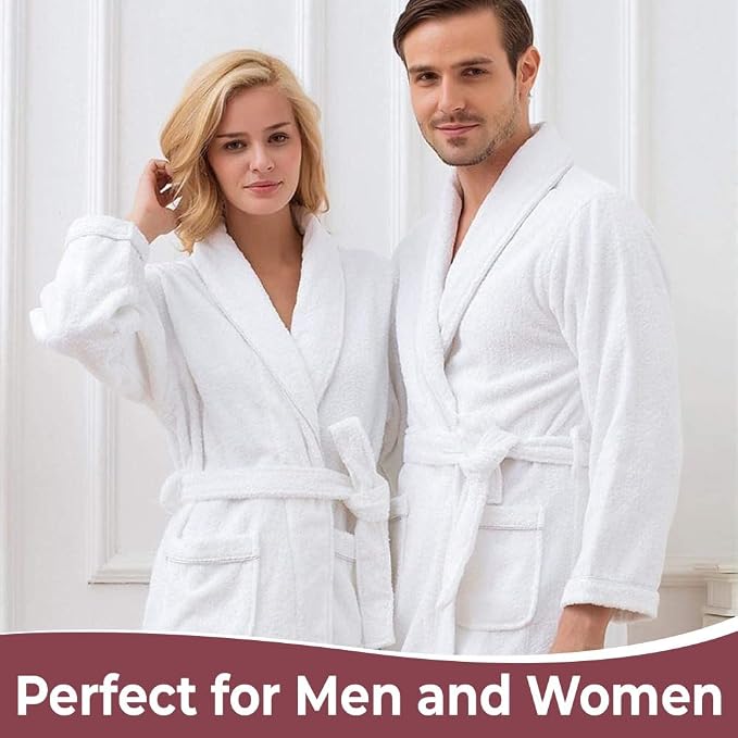 Cotton Terry Bathrobe for Men & Women | Unisex Spa Robe