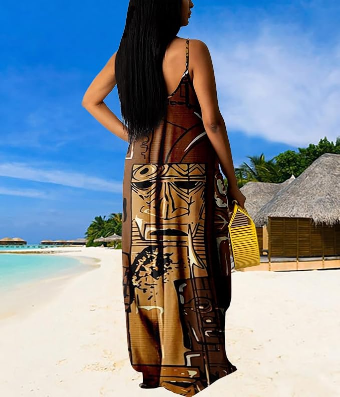 Women's Summer Floral Maxi Dress | Spaghetti Strap Sundress
