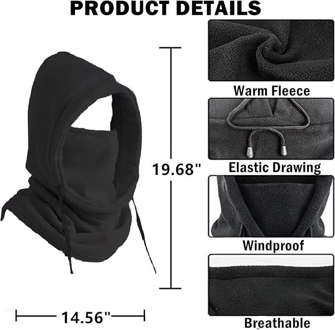 Windproof Winter Face Mask | Fleece Balaclava for Men & Women