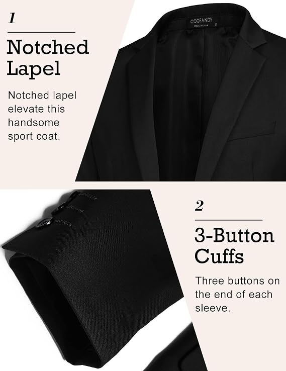 Men’s Casual Sport Coat Blazer | One-Button Business Jacket