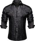 Men's Silk Paisley Dress Shirt | Jacquard Long Sleeve