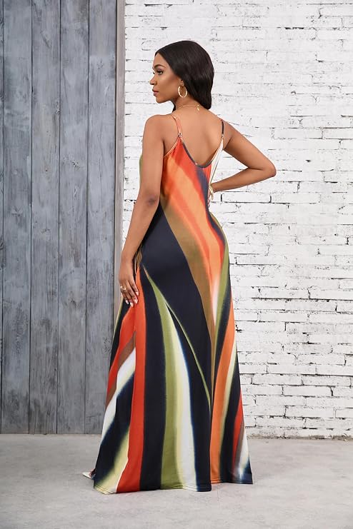 Women's Plus Size Summer Maxi Dress | Floral Sundress with Pockets
