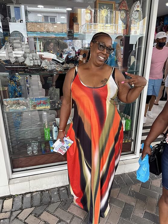 Women's Plus Size Summer Maxi Dress | Floral Sundress with Pockets