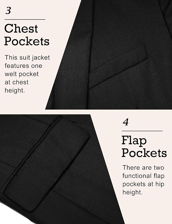 Men’s Casual Sport Coat Blazer | One-Button Business Jacket